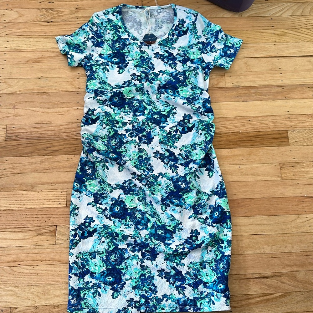 Pinkblush blue green floral dress. Size medium. Brand new with tags